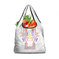 Philippines Barong Style Grocery Bag Polynesian Kakau Art Tattoos with Tribal Filipino Sun LT03 1-pack One Size White - Polynesian Pride