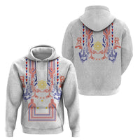 Philippines Barong Style Hoodie Polynesian Kakau Art Tattoos with Tribal Filipino Sun LT03 - Polynesian Pride
