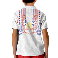 Philippines Barong Style Kid Polo Shirt Polynesian Kakau Art Tattoos with Tribal Filipino Sun LT03 - Polynesian Pride