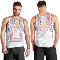 Philippines Barong Style Men Tank Top Polynesian Kakau Art Tattoos with Tribal Filipino Sun LT03 - Polynesian Pride