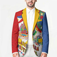 Philippines MassKara Festival Blazer Smile Masks with Hawaiian Art Pattern and Tropical Plants LT03 - Polynesian Pride