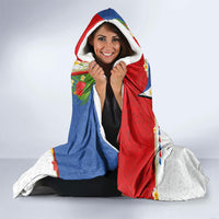 Philippines MassKara Festival Hooded Blanket Smile Masks with Hawaiian Art Pattern and Tropical Plants LT03 - Polynesian Pride