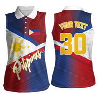 Philippines Basketball Custom Women Sleeveless Polo Shirt Pilipinas Tribal Pattern LT03 - Polynesian Pride