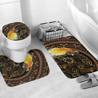 Papua New Guinea and Indonesia Batik Bathroom Set Bird of Paradise with Tribal Batik Patterns LT03 Mat Set Only (3 pcs) One Size Multicolor - Polynesian Pride
