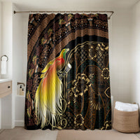 Papua New Guinea and Indonesia Batik Bathroom Set Bird of Paradise with Tribal Batik Patterns LT03 Shower Curtain Only Multicolor - Polynesian Pride