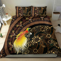 Papua New Guinea and Indonesia Batik Bedding Set Bird of Paradise with Tribal Batik Patterns