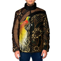 Papua New Guinea and Indonesia Batik Padded Jacket Bird of Paradise with Tribal Batik Patterns LT03 Men Multicolor - Polynesian Pride
