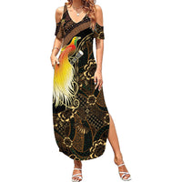 Papua New Guinea and Indonesia Batik Summer Maxi Dress Bird of Paradise with Tribal Batik Patterns LT03 Women Multicolor - Polynesian Pride