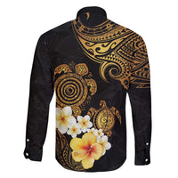 Polynesian Turtle Family Matching Summer Maxi Dress and Hawaiian Shirt Plumeria Hibiscus Pattern Black Color LT03 - Polynesian Pride