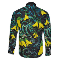 New Zealand Kowhai Flowers Family Matching Mermaid Dress and Hawaiian Shirt Maori Koru Pattern With Paua Shell Style LT03 - Polynesian Pride