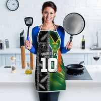 Custom Aotearoa South Africa Rugby Freedom Cup Apron Maori Silver Fern Art and Sporty Flag SA LT03 - Polynesian Pride