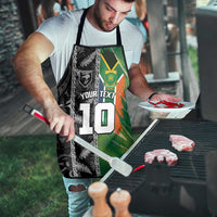 Custom Aotearoa South Africa Rugby Freedom Cup Apron Maori Silver Fern Art and Sporty Flag SA LT03 - Polynesian Pride