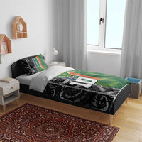 Custom Aotearoa South Africa Rugby Freedom Cup Bedding Set Maori Silver Fern Art and Sporty Flag SA LT03 - Polynesian Pride