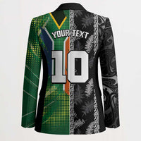 Custom Aotearoa South Africa Rugby Freedom Cup Blazer Maori Silver Fern Art and Sporty Flag SA LT03 - Polynesian Pride