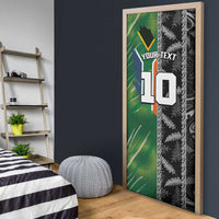 Custom Aotearoa South Africa Rugby Freedom Cup Door Cover Maori Silver Fern Art and Sporty Flag SA LT03 - Polynesian Pride