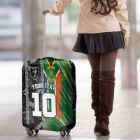 Custom Aotearoa South Africa Rugby Freedom Cup Luggage Cover Maori Silver Fern Art and Sporty Flag SA LT03 - Polynesian Pride