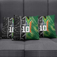 Custom Aotearoa South Africa Rugby Freedom Cup Pillow Cover Maori Silver Fern Art and Sporty Flag SA LT03 - Polynesian Pride