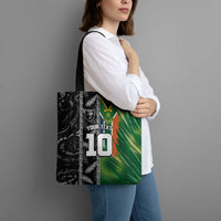 Custom Aotearoa South Africa Rugby Freedom Cup Tote Bag Maori Silver Fern Art and Sporty Flag SA LT03 - Polynesian Pride