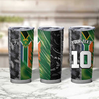 Custom Aotearoa South Africa Rugby Freedom Cup Tumbler Cup Maori Silver Fern Art and Sporty Flag SA LT03 - Polynesian Pride