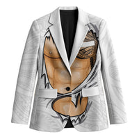 Samoan Tatau Blazer Tattoo Reveal Effect LT03 Unisex White - Polynesian Pride