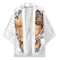 Samoan Tatau Kimono Tattoo Reveal Effect LT03 Unisex White - Polynesian Pride