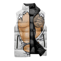 Samoan Tatau Sleeveless Puffer Jacket Tattoo Reveal Effect LT03 - Polynesian Pride