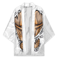 Hawaiian Kakau Kimono Aquaman Tattoo Reveal Effect LT03 Unisex White - Polynesian Pride