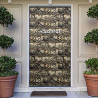 Pearl Harbor Remembrance Day Personalized Door Cover Memories of December 7 with Red Poppy Lei LT03 Beige - Polynesian Pride