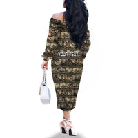 Pearl Harbor Remembrance Day Personalized Family Matching Off The Shoulder Long Sleeve Dress and Hawaiian Shirt Memories of December 7 with Red Poppy Lei LT03 - Polynesian Pride