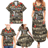 Pearl Harbor Remembrance Day Personalized Family Matching Summer Maxi Dress and Hawaiian Shirt Memories of December 7 with Red Poppy Lei LT03 - Polynesian Pride