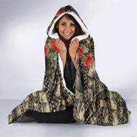 Pearl Harbor Remembrance Day Hooded Blanket Memories of December 7 with Red Poppy Lei LT03 - Polynesian Pride