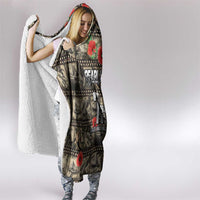 Pearl Harbor Remembrance Day Hooded Blanket Memories of December 7 with Red Poppy Lei LT03 - Polynesian Pride