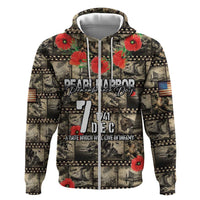 Pearl Harbor Remembrance Day Personalized Hoodie Memories of December 7 with Red Poppy Lei LT03 Zip Hoodie Beige - Polynesian Pride