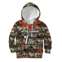 Pearl Harbor Remembrance Day Personalized Kid Hoodie Memories of December 7 with Red Poppy Lei LT03 Hoodie Beige - Polynesian Pride