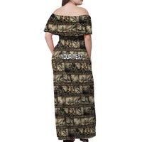 Pearl Harbor Remembrance Day Personalized Off Shoulder Maxi Dress Memories of December 7 with Red Poppy Lei LT03 - Polynesian Pride