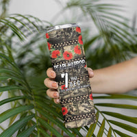 Pearl Harbor Remembrance Day Personalized Skinny Tumbler Memories of December 7 with Red Poppy Lei LT03 - Polynesian Pride