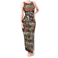 Pearl Harbor Remembrance Day Personalized Tank Maxi Dress Memories of December 7 with Red Poppy Lei LT03 Women Beige - Polynesian Pride