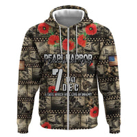 Pearl Harbor Remembrance Day Personalized Zip Hoodie Memories of December 7 with Red Poppy Lei LT03 Zip Hoodie Beige - Polynesian Pride