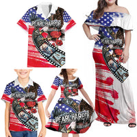 Pearl Harbor Remembrance Day Personalized Family Matching Off Shoulder Maxi Dress and Hawaiian Shirt Lest We Forget - The Bald Eagle Remembers LT03 - Polynesian Pride