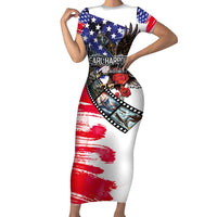Pearl Harbor Remembrance Day Personalized Family Matching Short Sleeve Bodycon Dress and Hawaiian Shirt Lest We Forget - The Bald Eagle Remembers LT03 Mom's Dress White - Polynesian Pride