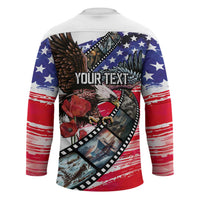 Pearl Harbor Remembrance Day Personalized Hockey Jersey Lest We Forget - The Bald Eagle Remembers - Polynesian Pride