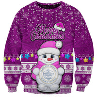 Personalised Palau Christmas Sweatshirt Snowman Hugs Palau Coat of Arms Maori Pattern Pink Style LT03 Unisex Pink - Polynesian Pride
