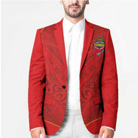 Custom Mate Ma'a Tonga Rugby Blazer Ngatu Tribal Motifs Sporty Style - Polynesian Pride