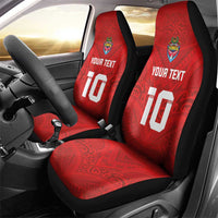 Custom Mate Ma'a Tonga Rugby Car Seat Cover Ngatu Tribal Motifs Sporty Style - Polynesian Pride