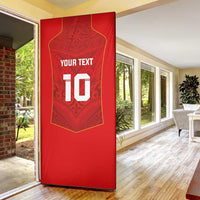 Custom Mate Ma'a Tonga Rugby Door Cover Ngatu Tribal Motifs Sporty Style - Polynesian Pride
