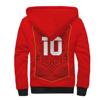 Custom Mate Ma'a Tonga Rugby Sherpa Hoodie Ngatu Tribal Motifs Sporty Style - Polynesian Pride