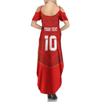 Custom Mate Ma'a Tonga Rugby Summer Maxi Dress Ngatu Tribal Motifs Sporty Style - Polynesian Pride