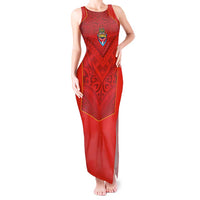 Custom Mate Ma'a Tonga Rugby Tank Maxi Dress Ngatu Tribal Motifs Sporty Style - Polynesian Pride