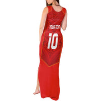 Custom Mate Ma'a Tonga Rugby Tank Maxi Dress Ngatu Tribal Motifs Sporty Style - Polynesian Pride