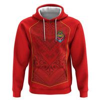 Custom Mate Ma'a Tonga Rugby Zip Hoodie Ngatu Tribal Motifs Sporty Style - Polynesian Pride